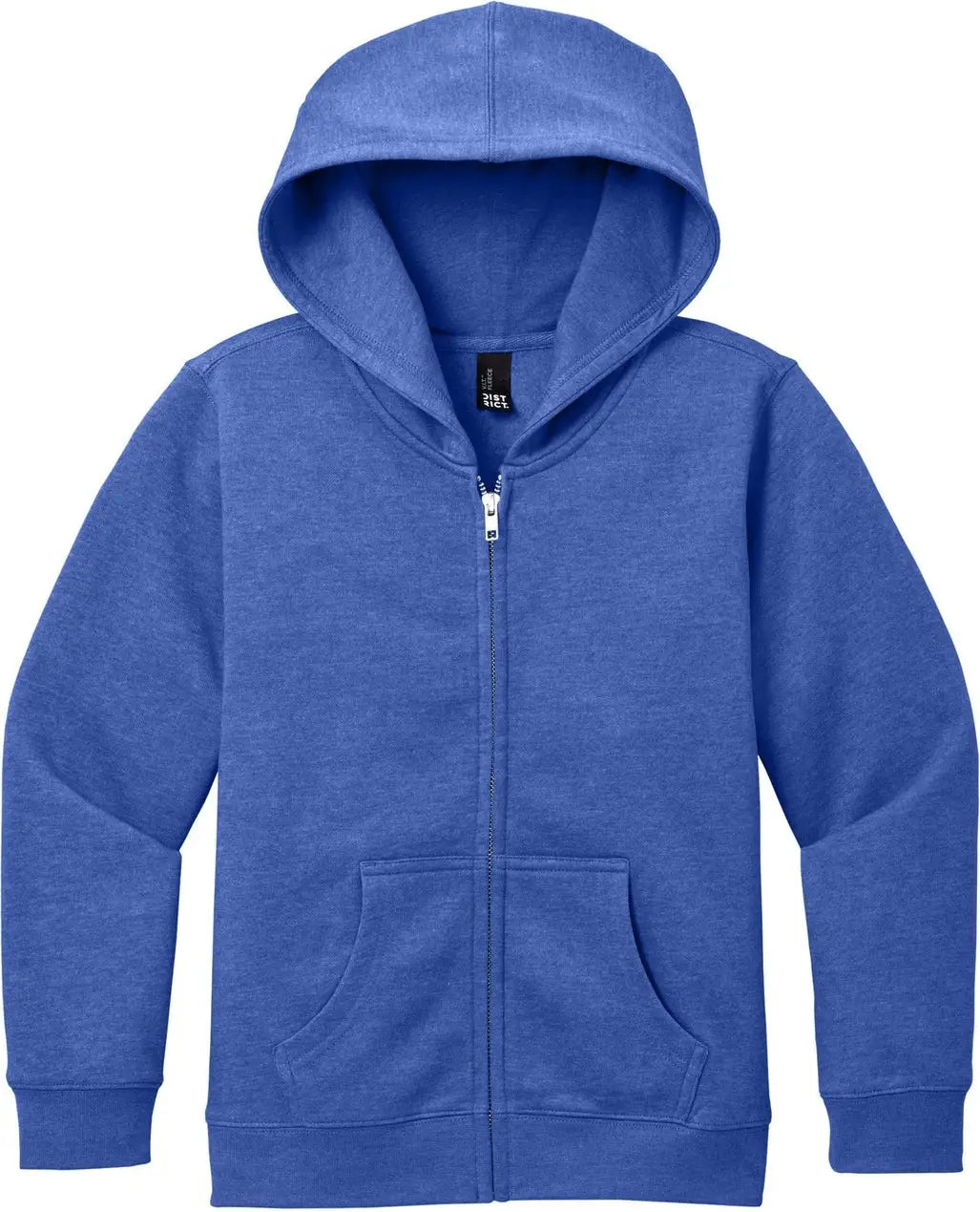 District Dt6102y Youth V.i.t. Fleece Full-zip Hoodie - Royal Frost