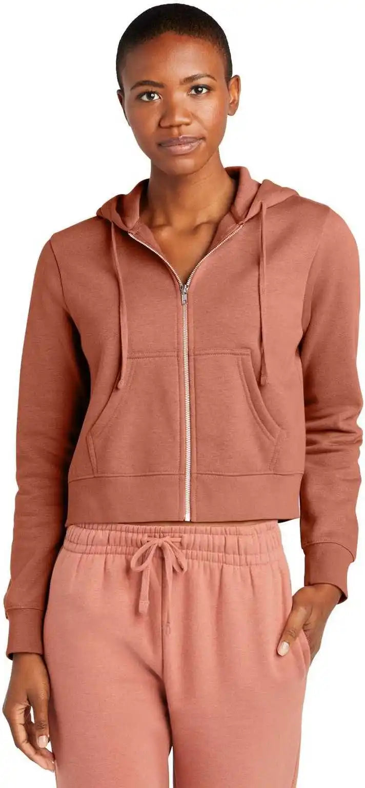 District Dt6103 Women’s Vit Fleece Full Zip Hoodie Desert Rose