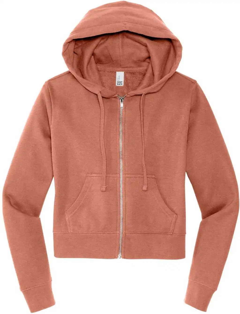 District Dt6103 Women’s Vit Fleece Full Zip Hoodie Desert Rose