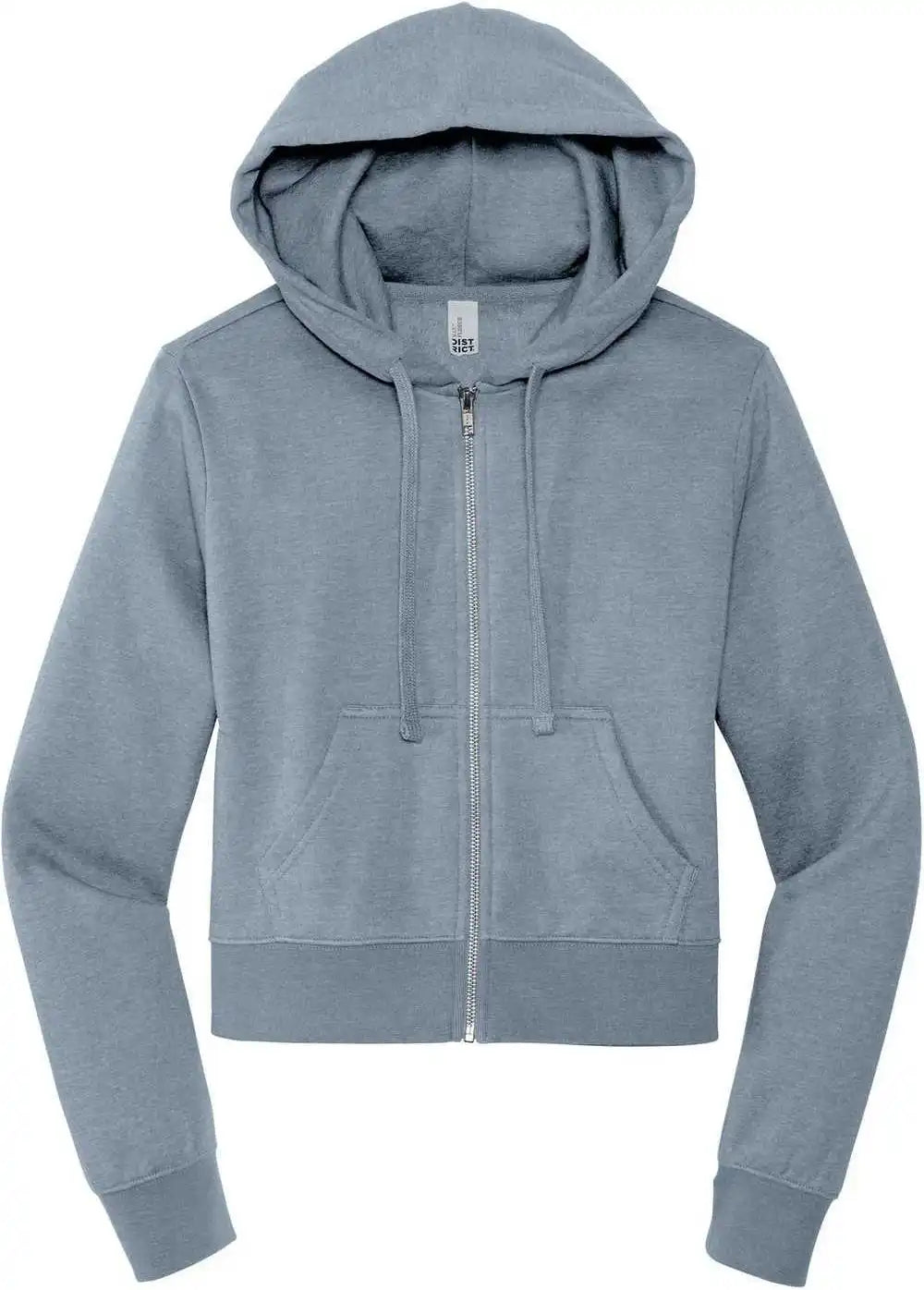 District Dt6103 Women’s Vit Fleece Full-zip Hoodie - Flint Blue Heather
