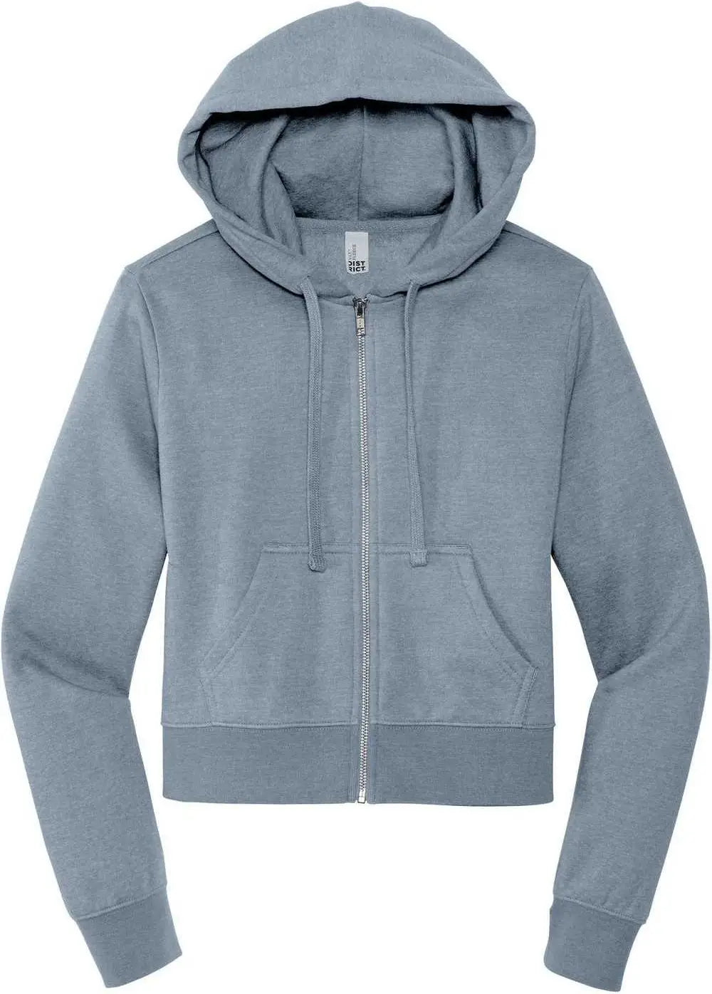 District Dt6103 Women’s Vit Fleece Full-zip Hoodie - Flint Blue Heather