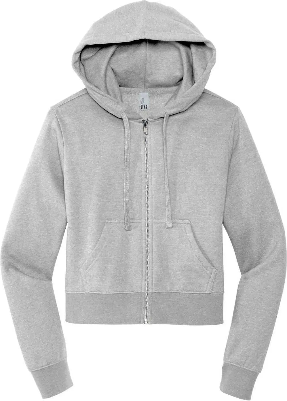 District Dt6103 Women’s Vit Fleece Full-zip Hoodie - Light Heather Grey - Gray / Ladies m