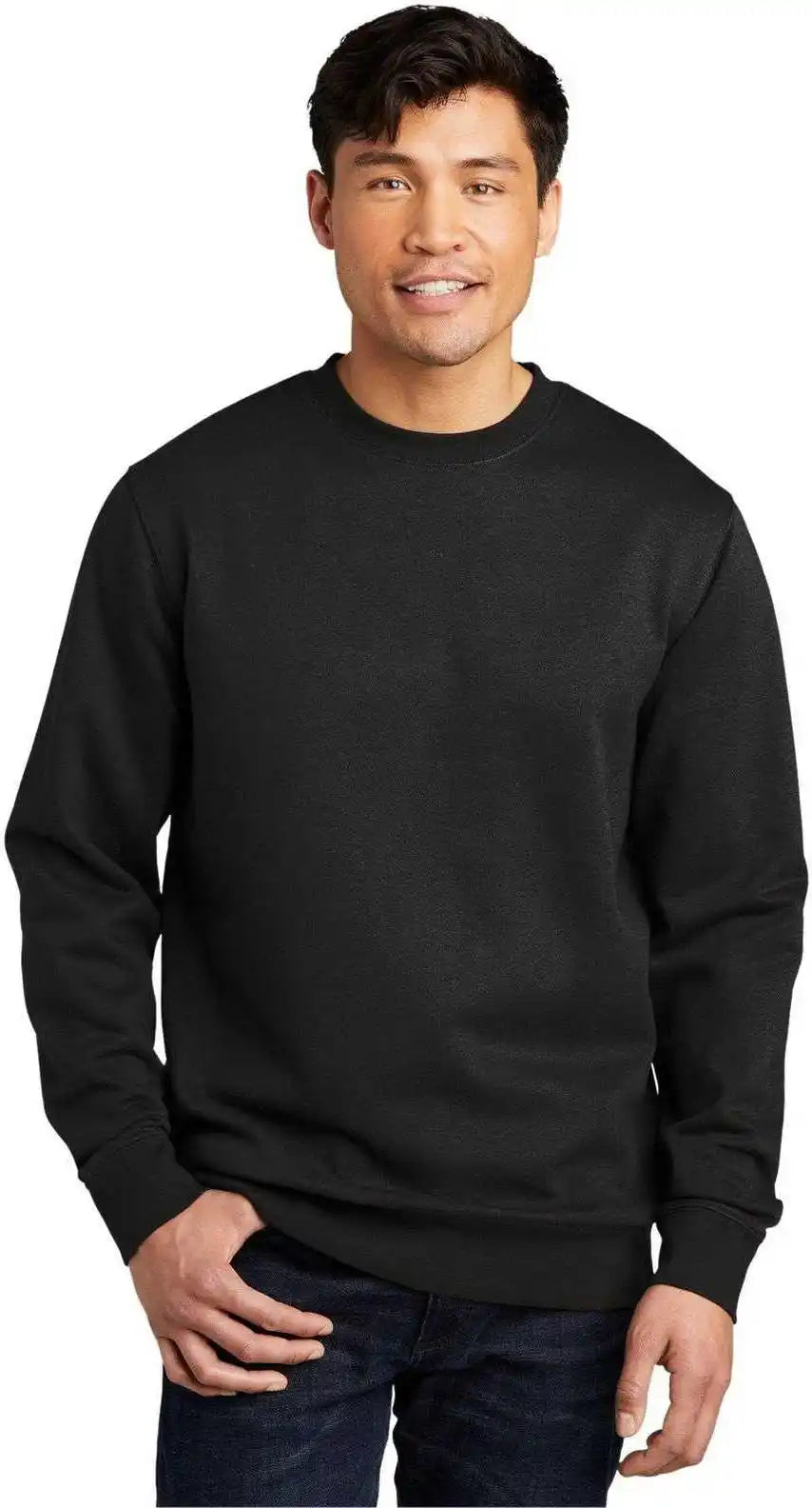 District Dt6104 V.i.t.fleece Crew - Black