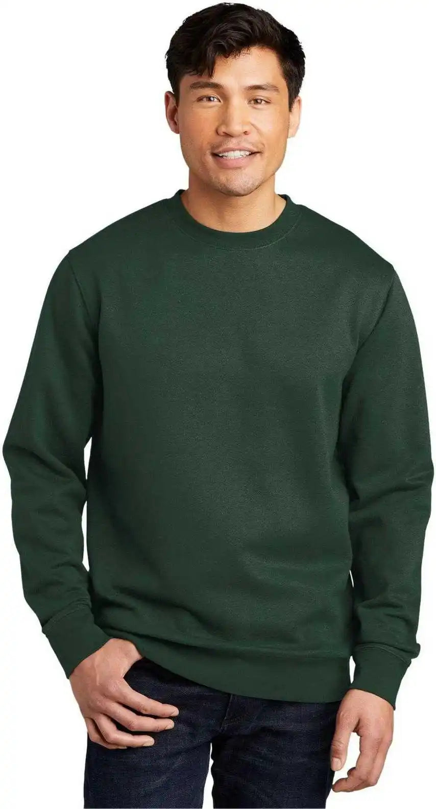 District Dt6104 V.i.t.fleece Crew - Forest Green
