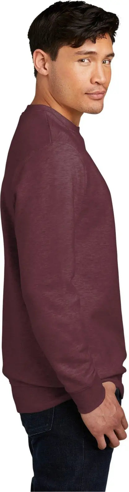 District Dt6104 V.i.t. Fleece Crew - Heathered Cardinal