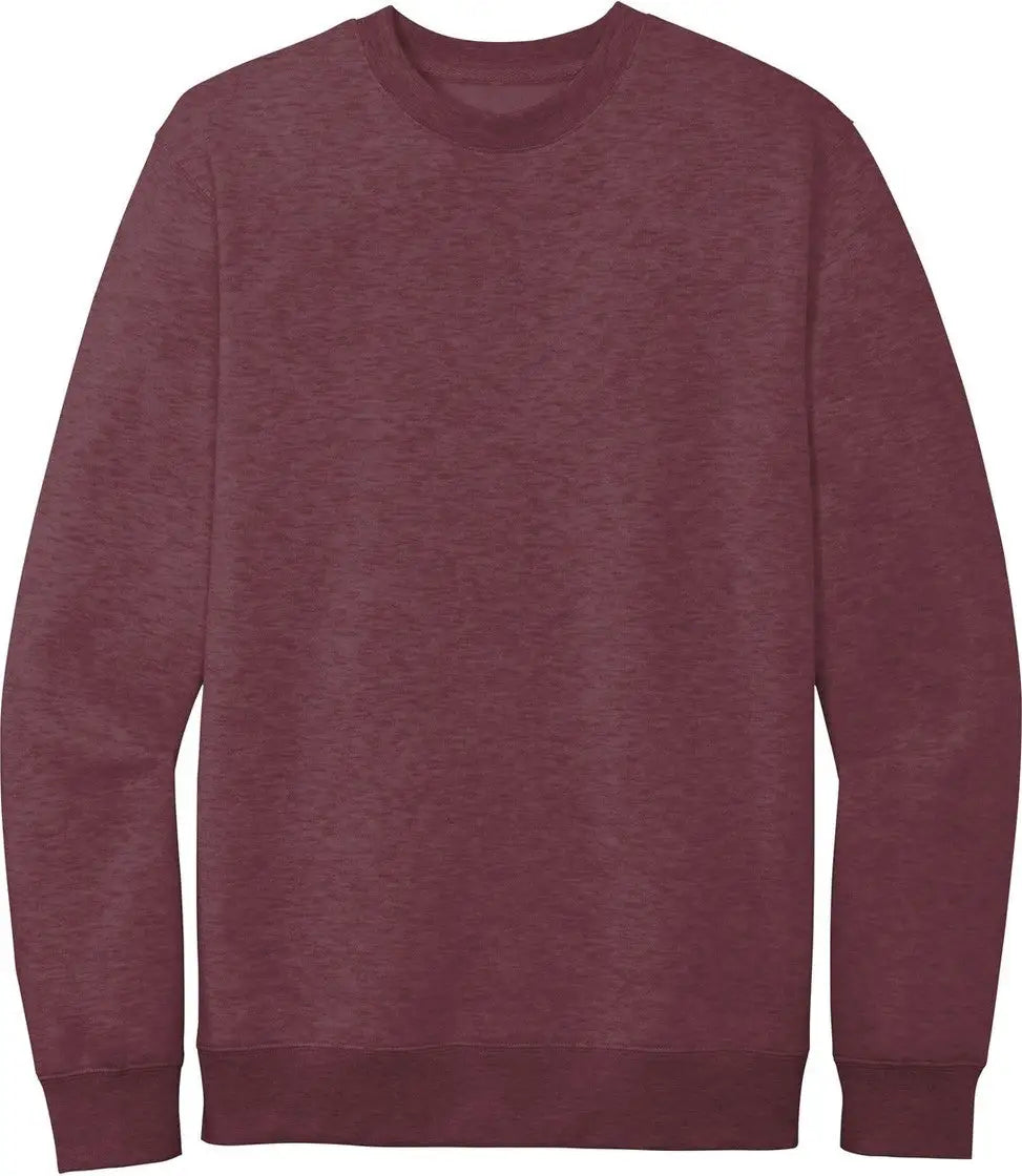 District Dt6104 V.i.t. Fleece Crew - Heathered Cardinal