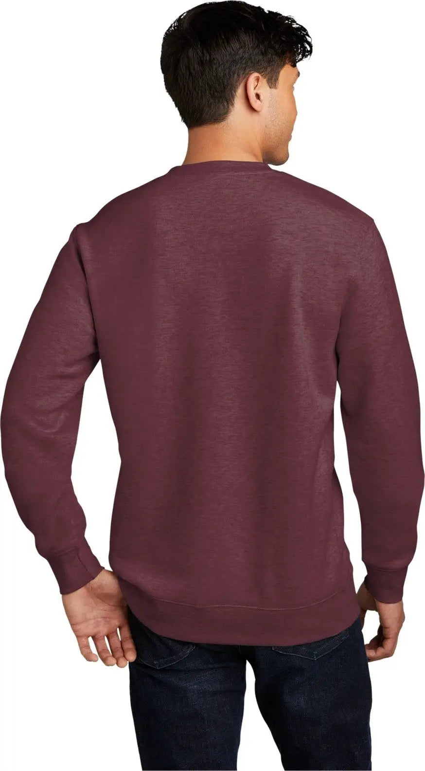 District Dt6104 V.i.t. Fleece Crew - Heathered Cardinal