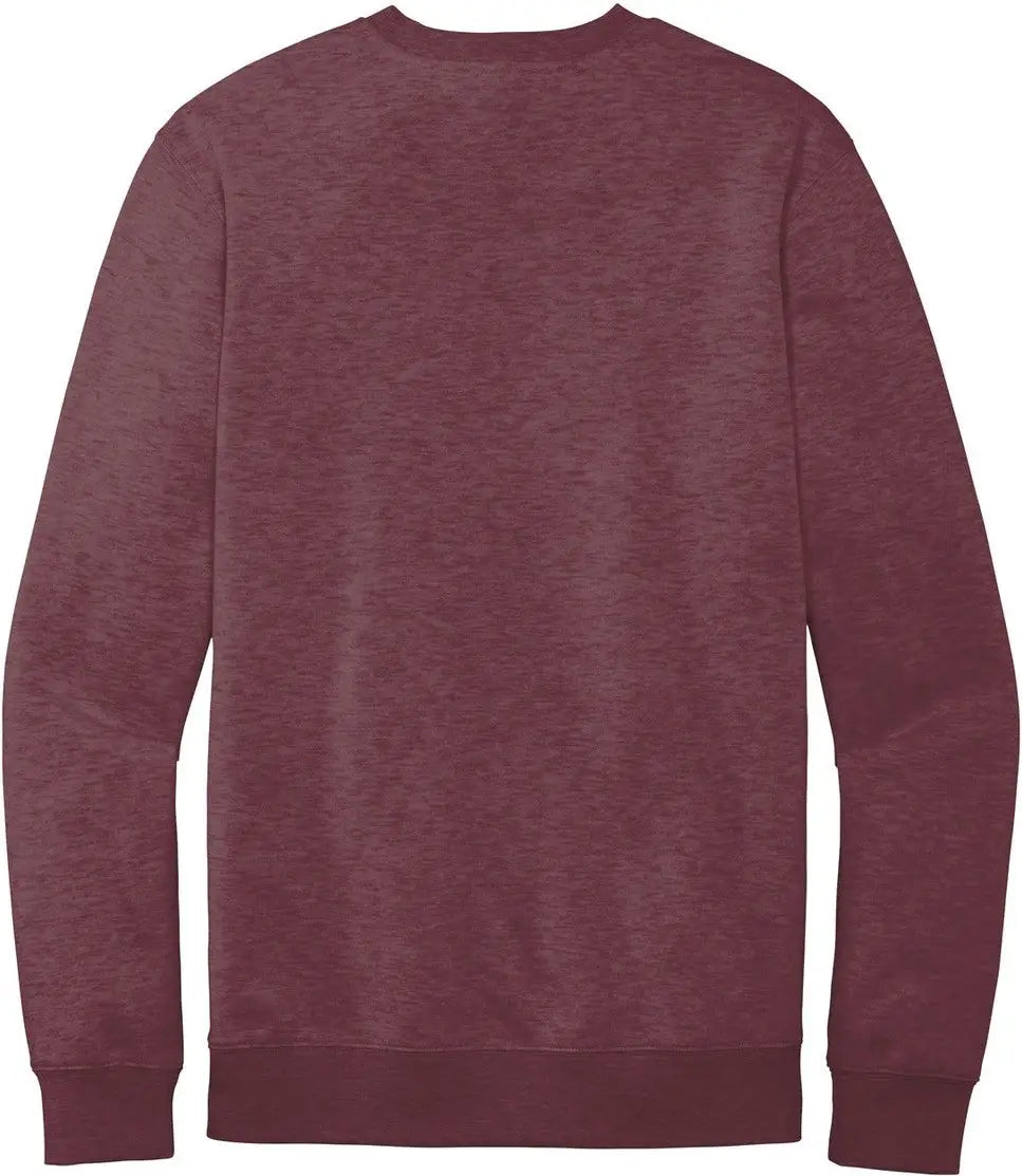 District Dt6104 V.i.t. Fleece Crew - Heathered Cardinal