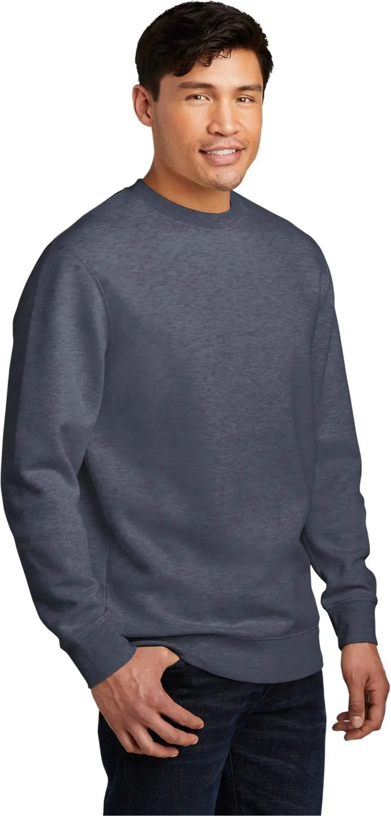 District Dt6104 V.i.t. Fleece Crew - Heathered Navy
