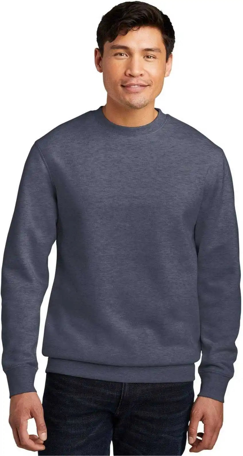 District Dt6104 V.i.t.fleece Crew Heathered Navy