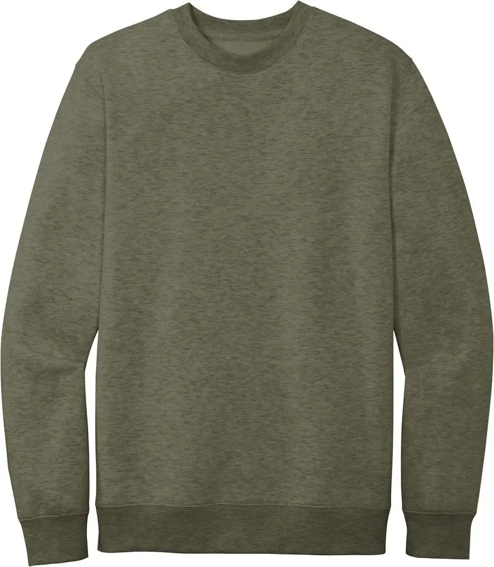 District Dt6104 V.i.t. Fleece Crew - Heathered Olive