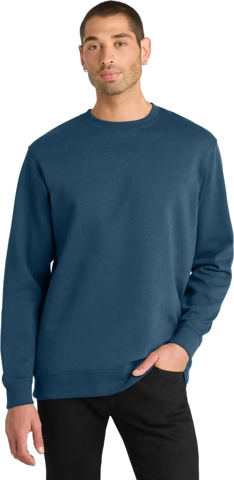 District Dt6104 V.i.t. Fleece Crew - Neptune Blue - Adult Xs