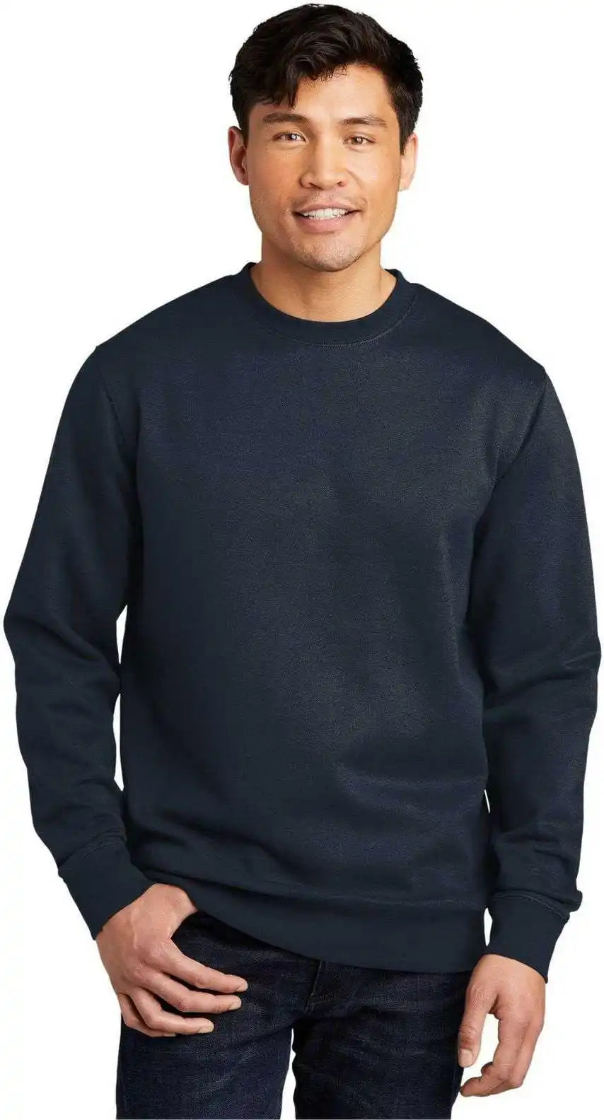 District Dt6104 V.i.t.fleece Crew New Navy