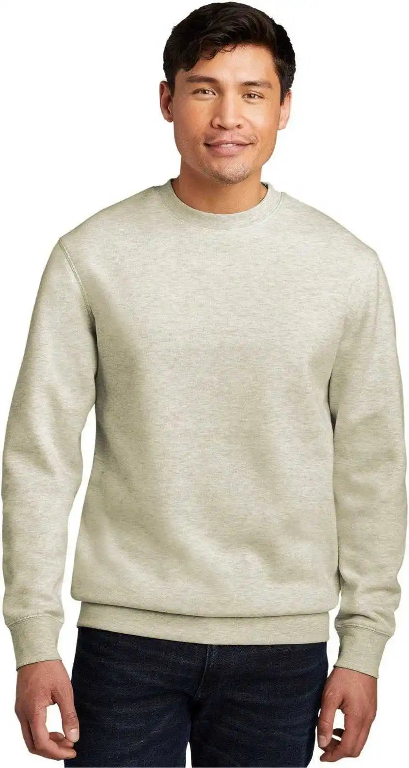 District Dt6104 V.i.t.fleece Crew - Oatmeal Heather