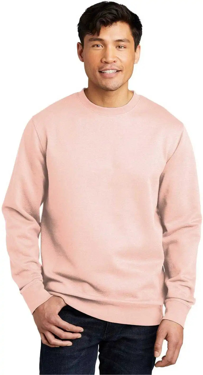 District Dt6104 V.i.t.fleece Crew Rosewater Pink