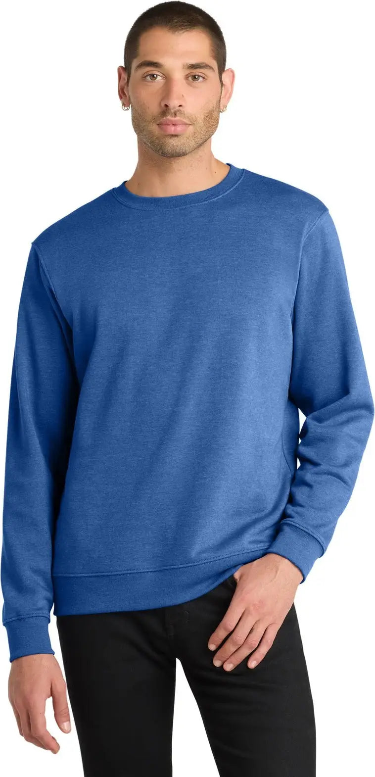 District Dt6104 V.i.t. Fleece Crew - Royal Frost - Adult Xs