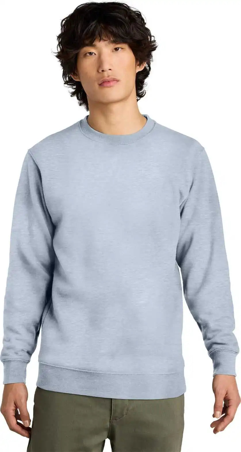District Dt6104 Vit Fleece Crew Light Heather Grey