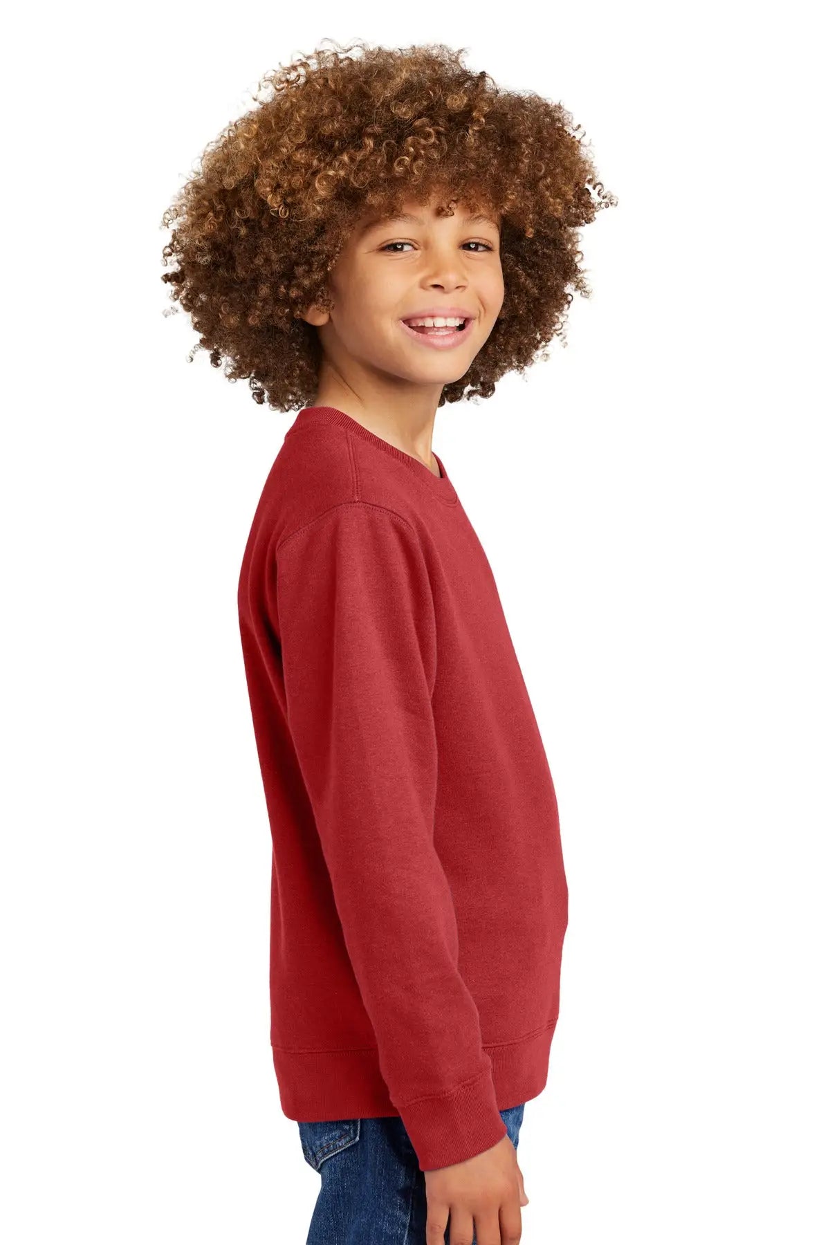 District Dt6104y Youth V.i.t. Fleece Crew - Classic Red