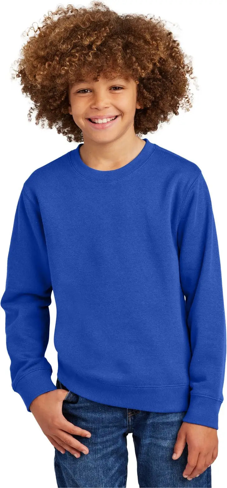District Dt6104y Youth V.i.t. Fleece Crew - Deep Royal