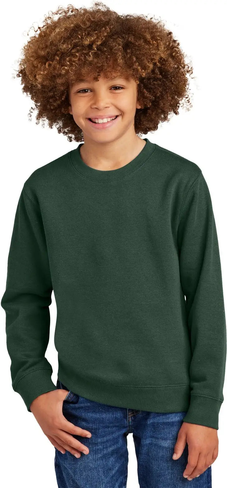 District Dt6104y Youth V.i.t. Fleece Crew - Forest Green