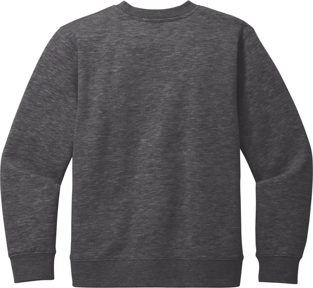 District Dt6104y Youth V.i.t. Fleece Crew - Heathered Charcoal