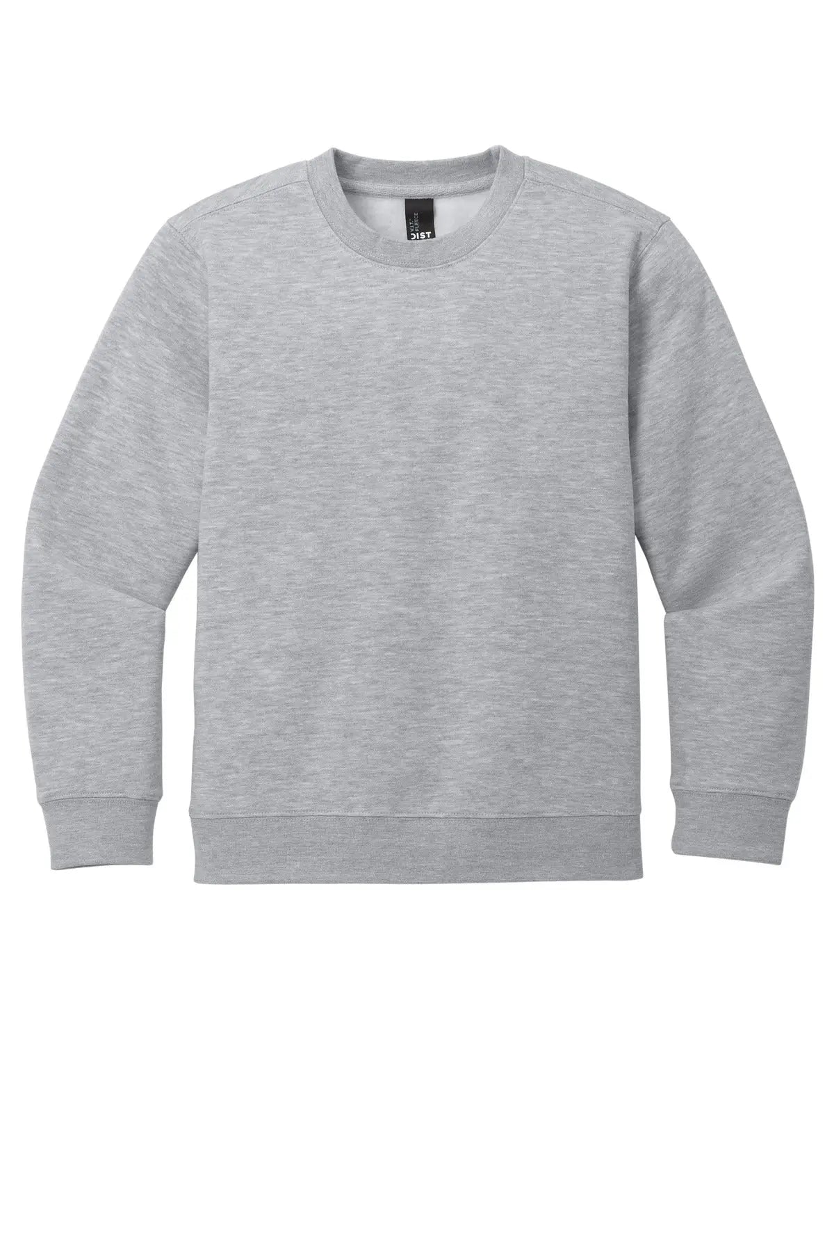 District Dt6104y Youth V.i.t. Fleece Crew - Light Heather Gray