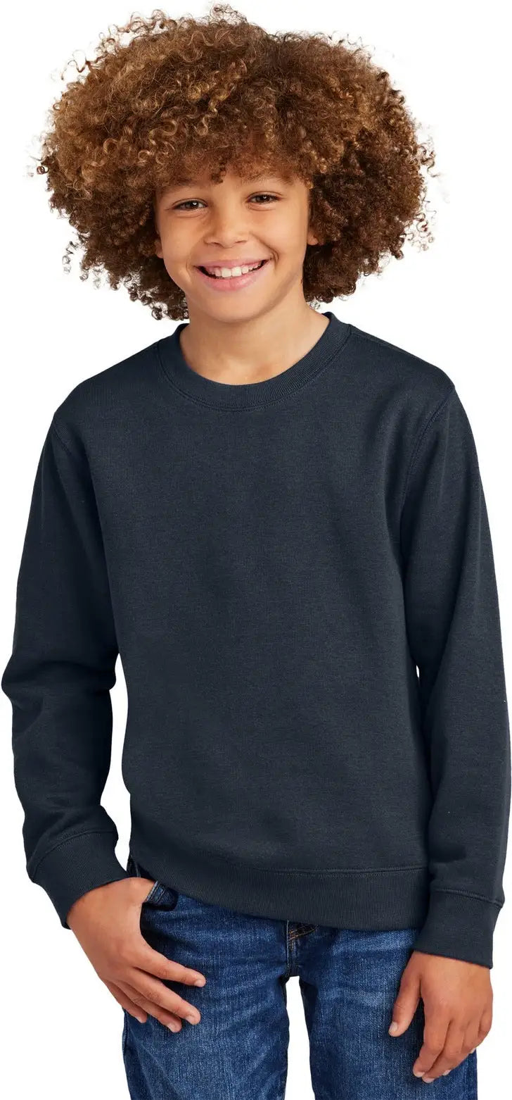 District Dt6104y Youth V.i.t. Fleece Crew - New Navy