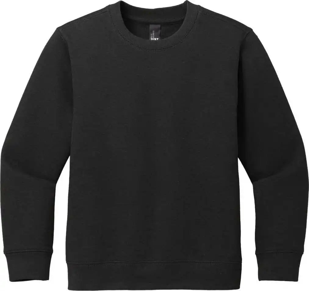 District Dt6104y Youth Vit Fleece Crew Black