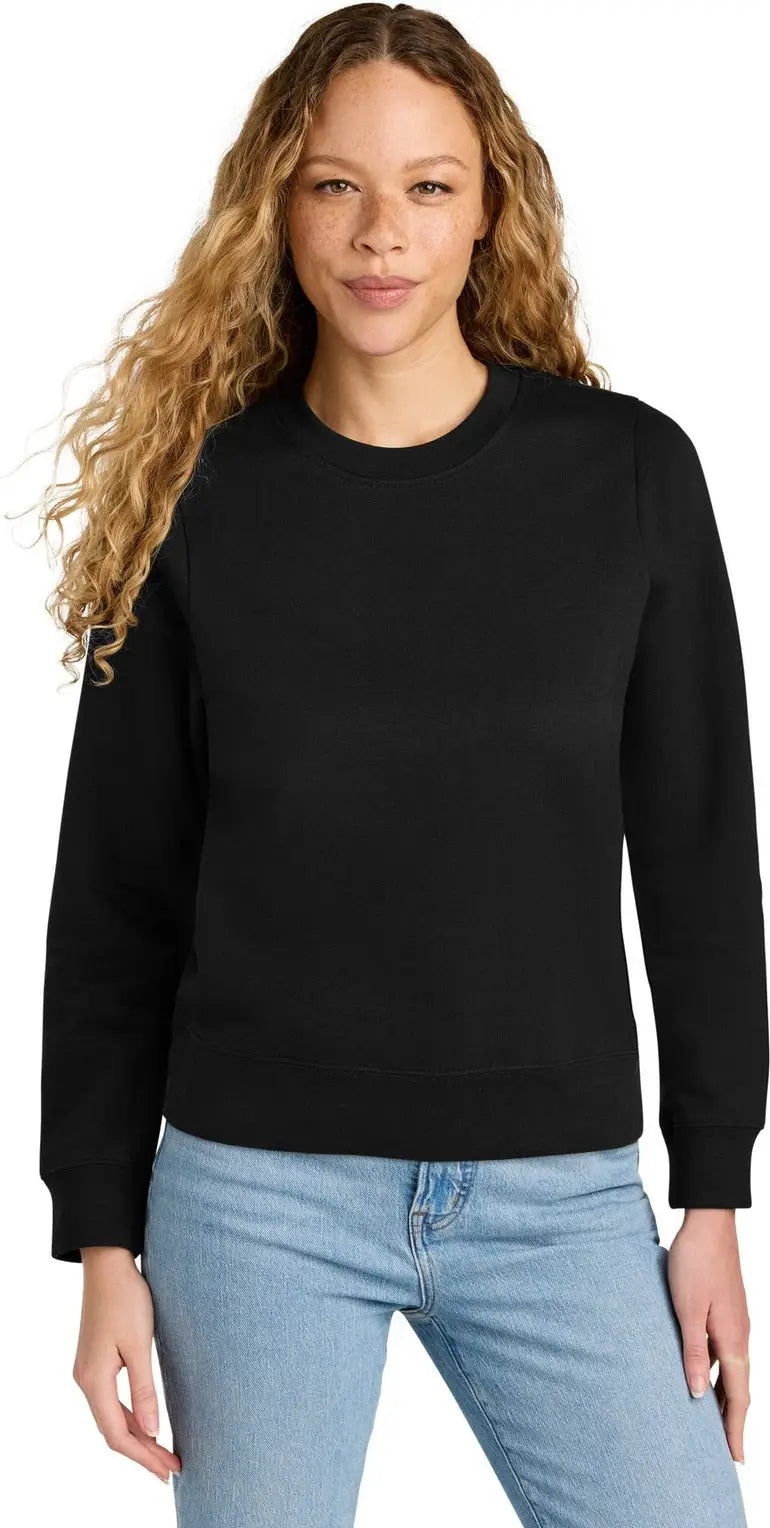 District Dt6105 Women’s V.i.t. Fleece Crew - Black - Ladies Xs