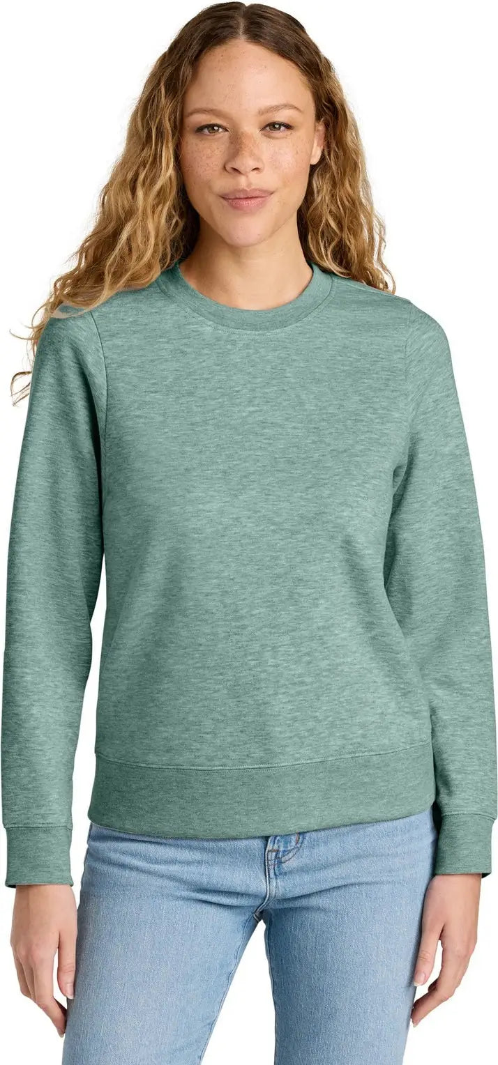 District Dt6105 Women’s V.i.t. Fleece Crew - Heathered Dusty Sage - Ladies Xs