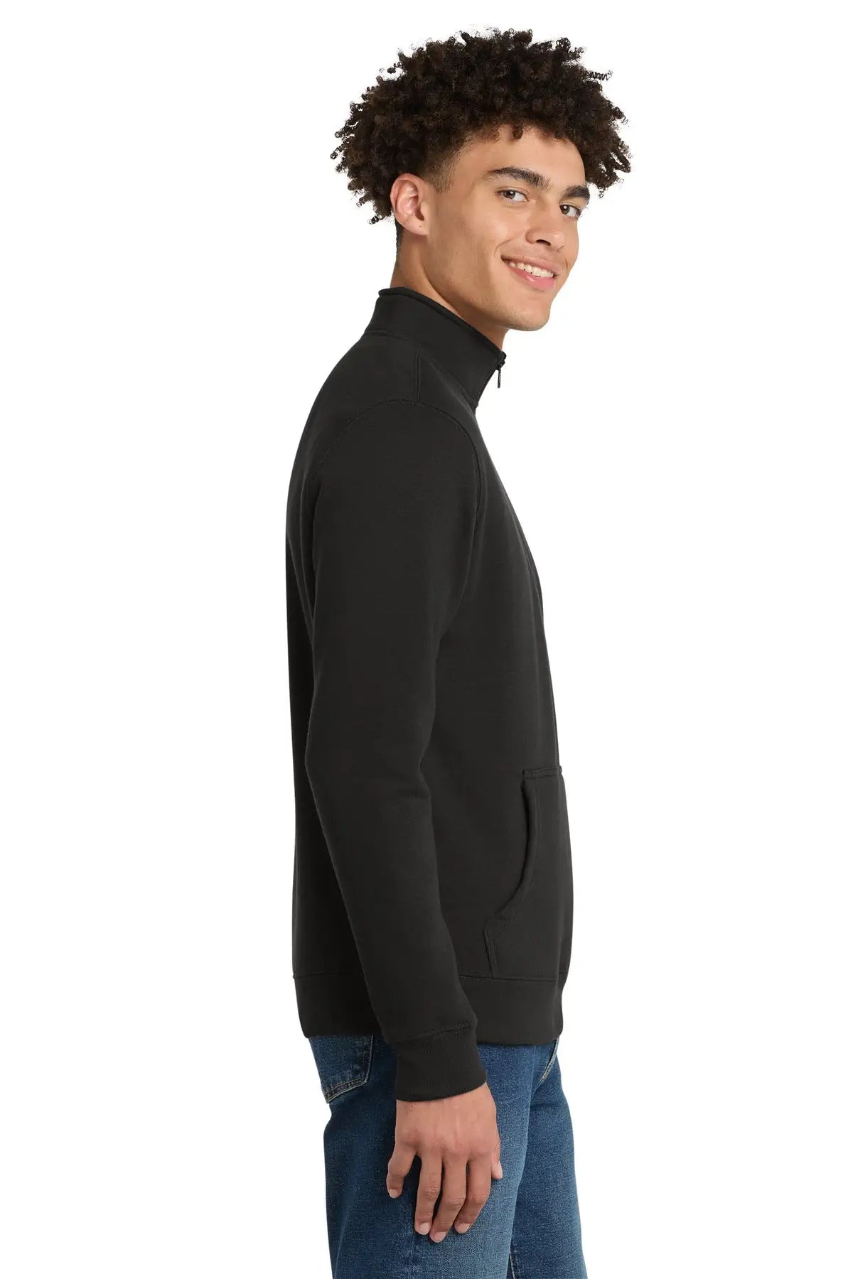 District Dt6106 V.i.t. Fleece 1/4-zip - Black