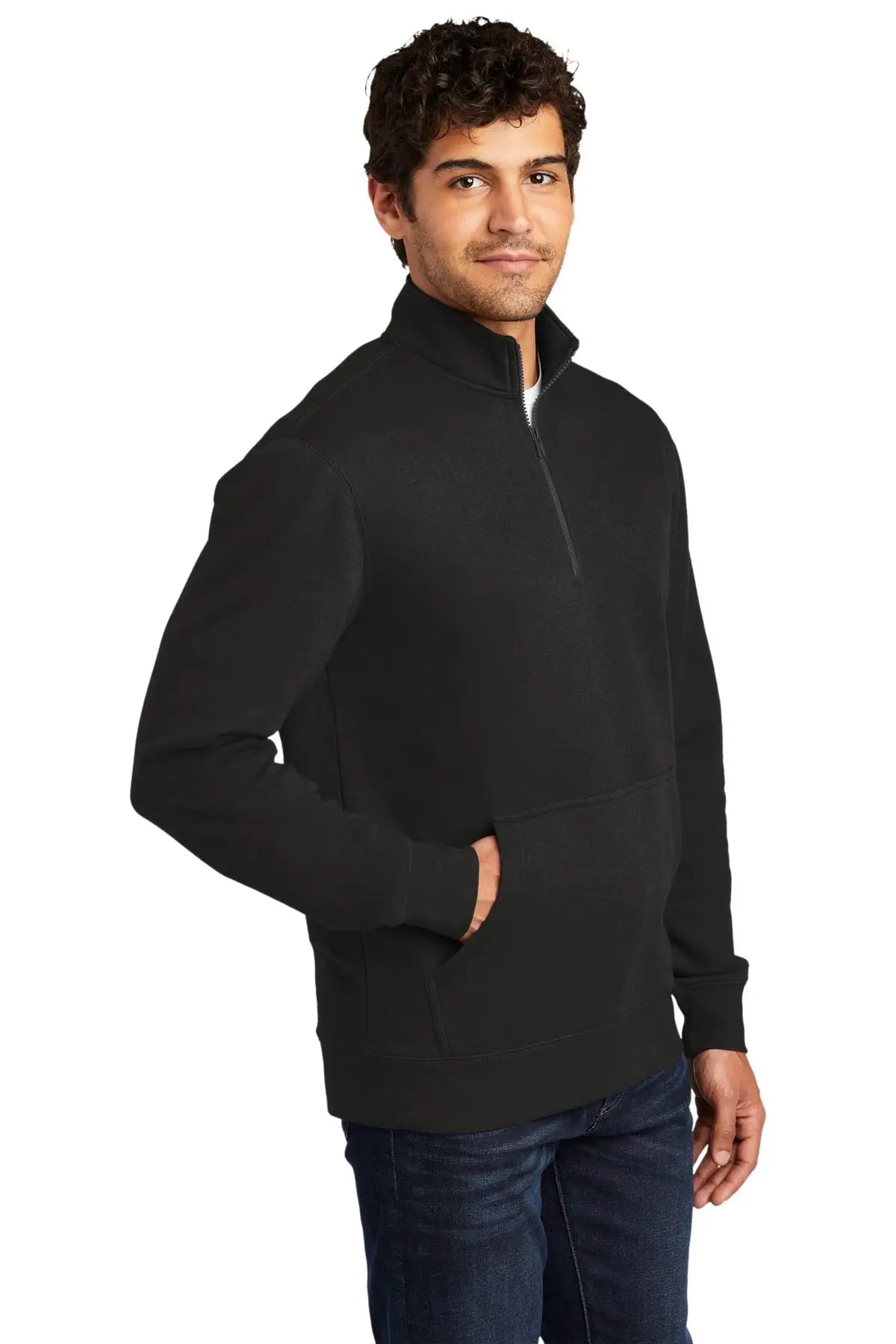 District Dt6106 V.i.t. Fleece 1/4-zip - Black