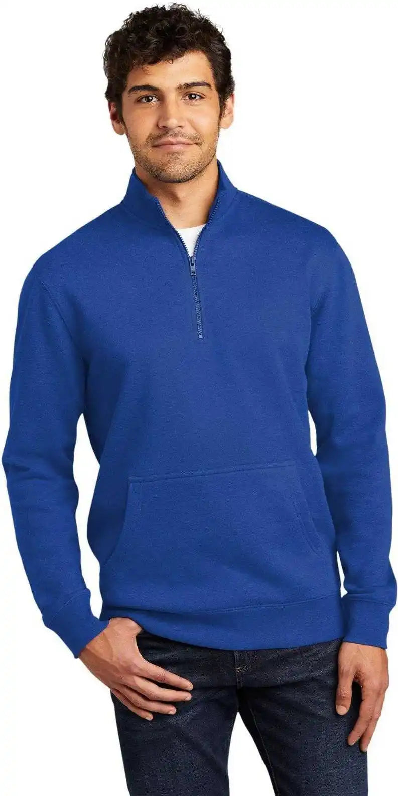 District Dt6106 V.i.t.fleece 1/4 Zip Deep Royal