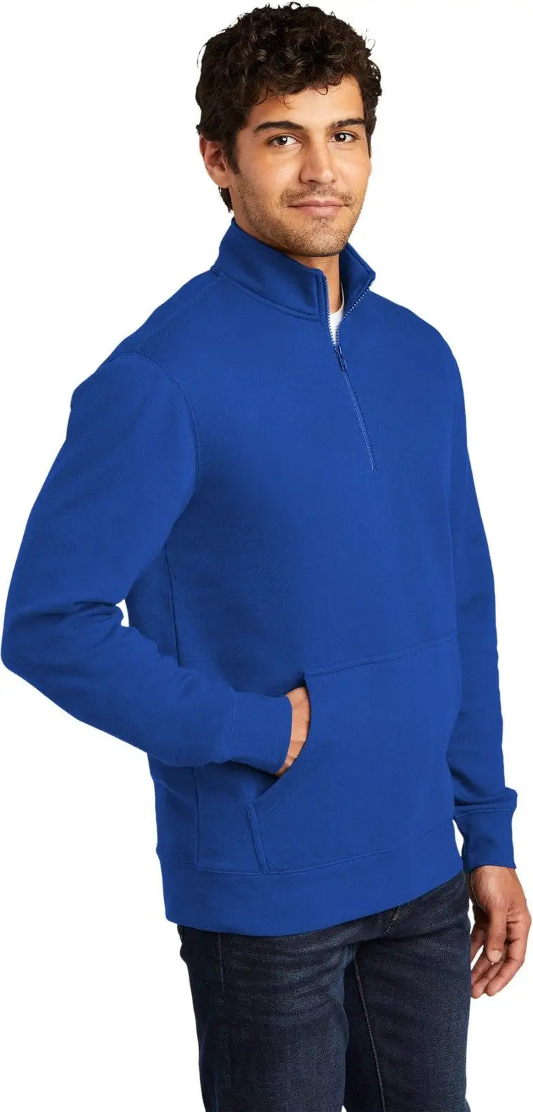District Dt6106 V.i.t. Fleece 1/4-zip - Deep Royal
