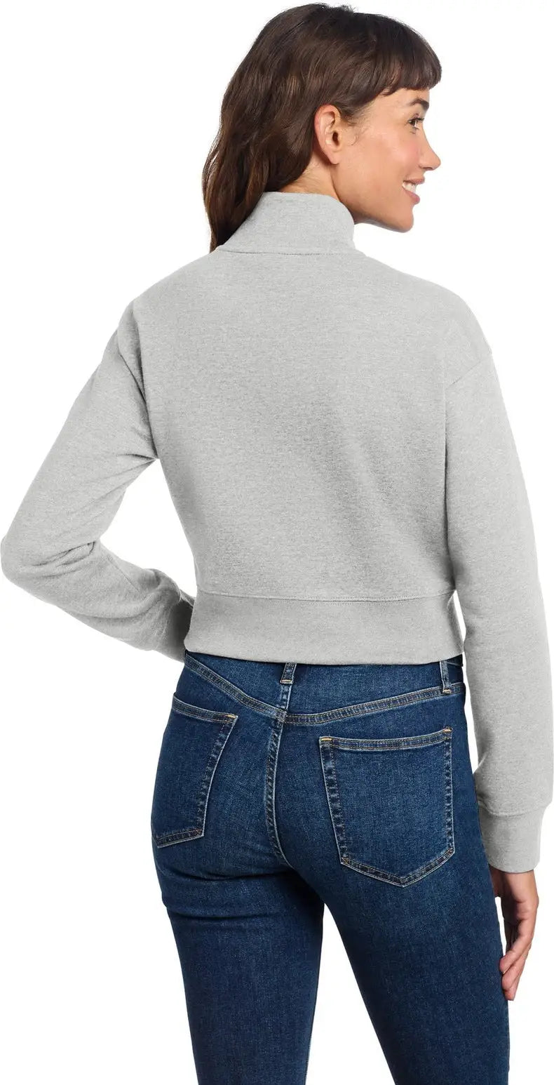 District Dt6111 Women’s V.i.t. Fleece 1/2-zip - Light Heather Gray