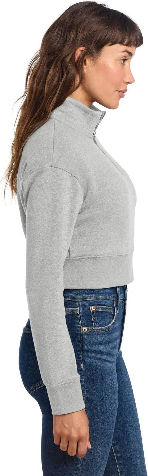 District Dt6111 Women’s V.i.t. Fleece 1/2-zip - Light Heather Gray