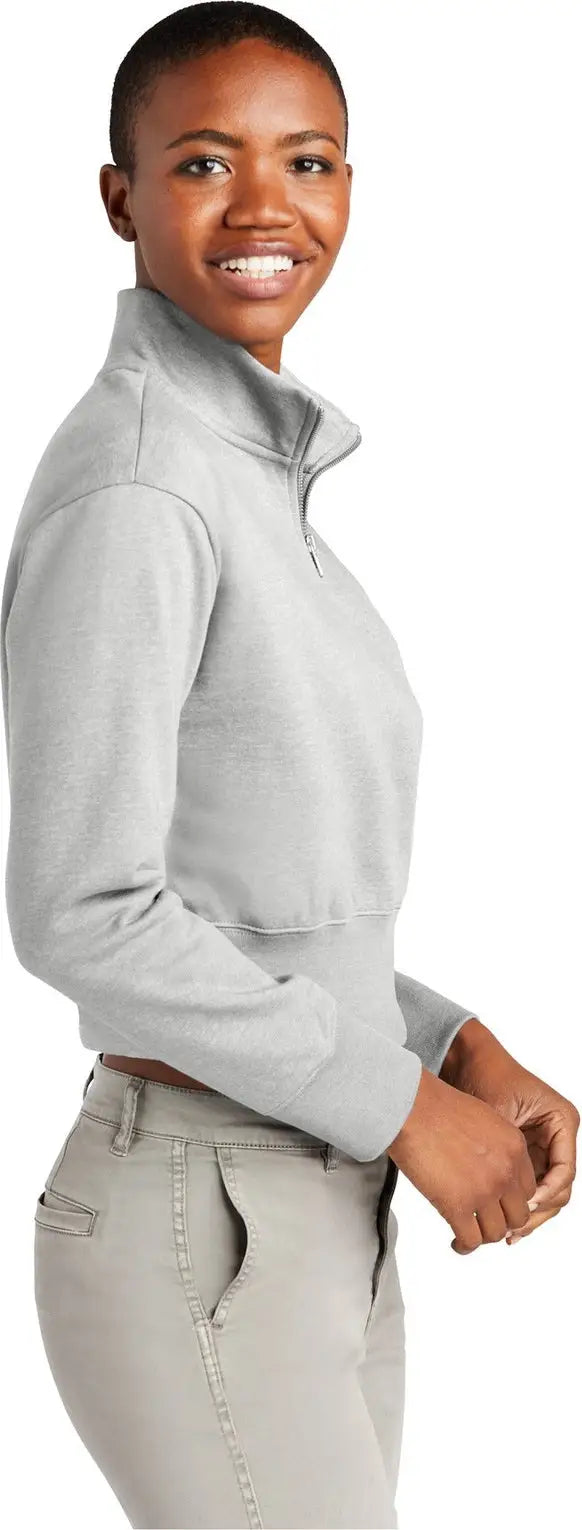 District Dt6111 Women’s V.i.t. Fleece 1/2-zip - Light Heather Gray