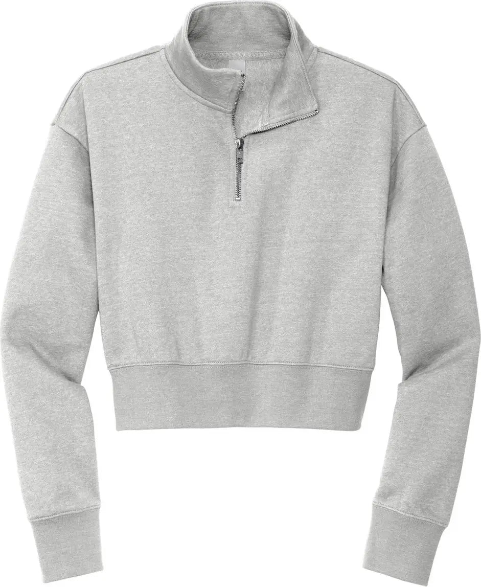 District Dt6111 Women’s V.i.t. Fleece 1/2-zip - Light Heather Gray