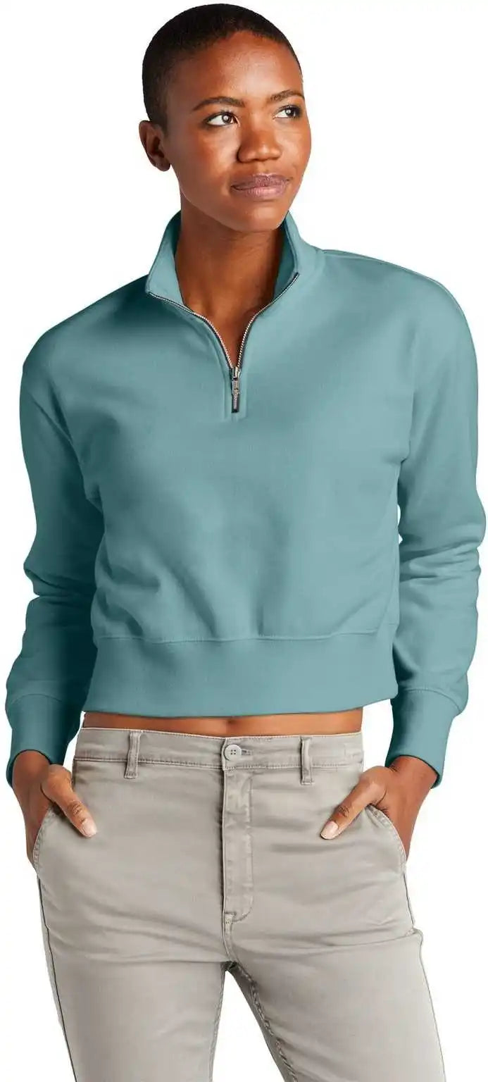 District Dt6111 Women’s Vit Fleece 12 Zip Eucalyptus Blue