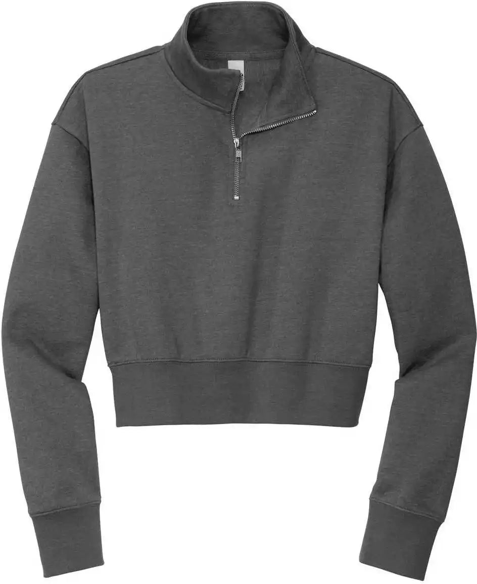 District Dt6111 Women’s Vit Fleece 12-zip - Heathered Charcoal - Dark Gray / Ladies l