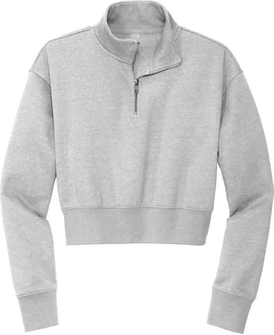 District Dt6111 Women’s Vit Fleece 12 Zip Light Heather Grey