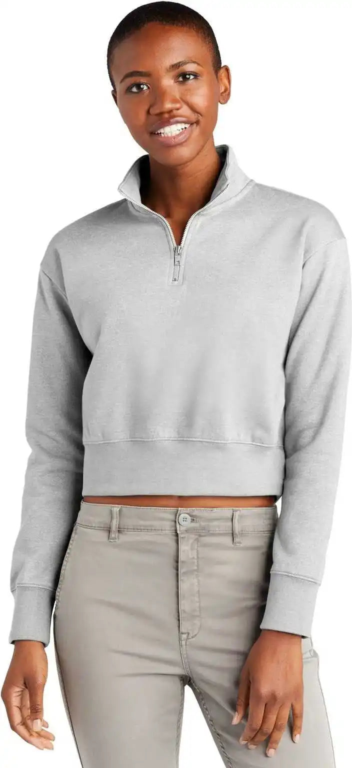 District Dt6111 Women’s Vit Fleece 12 Zip Light Heather Grey