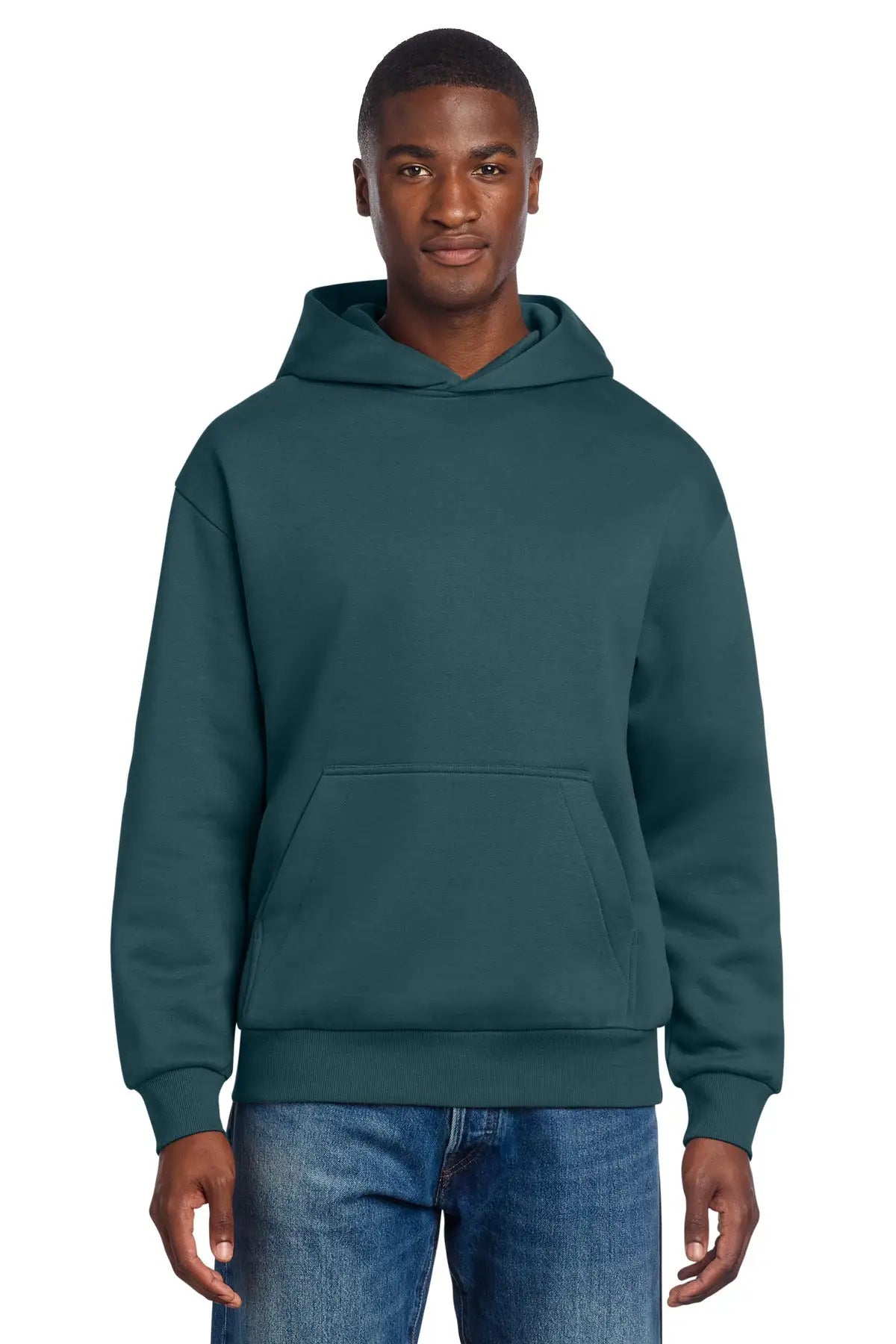District Dt6150 V.i.t. Heavyweight Fleece Hoodie - Deep Cyan - Adult Xs