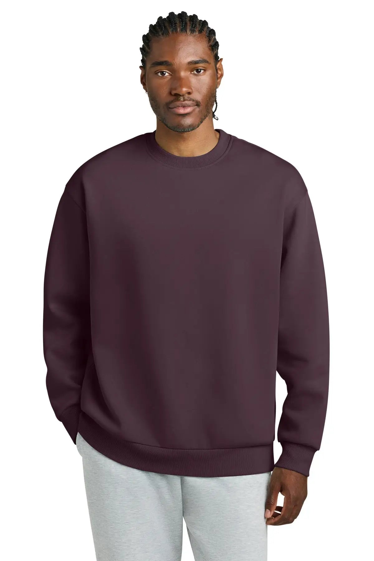 District Dt6154 V.i.t. Heavyweight Fleece Crew - Bordeaux - Adult Xs
