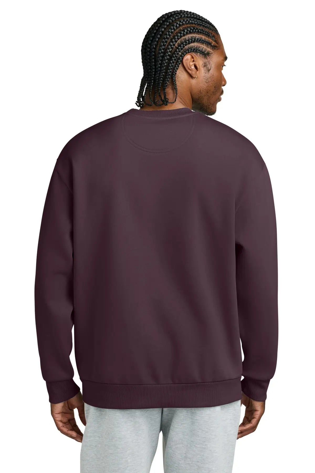 District Dt6154 V.i.t. Heavyweight Fleece Crew - Bordeaux