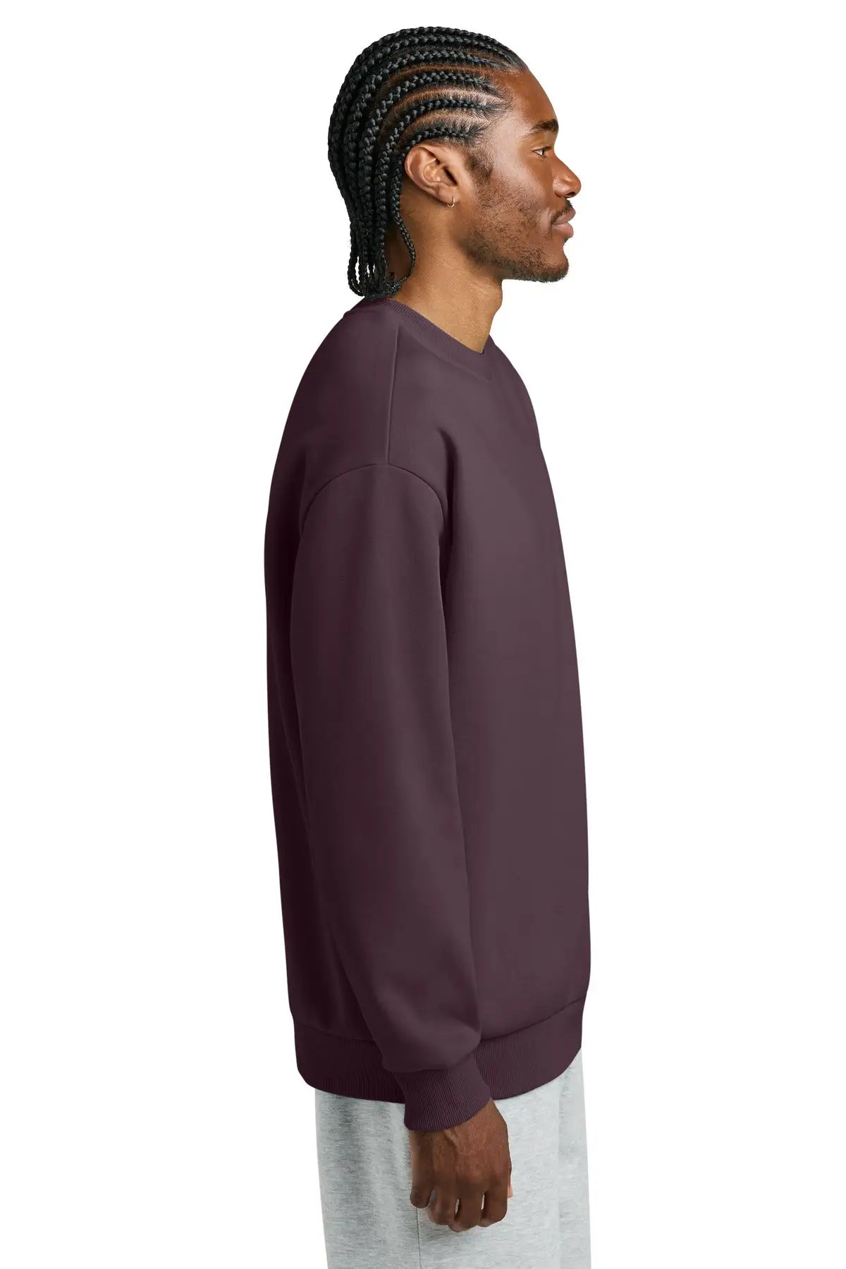 District Dt6154 V.i.t. Heavyweight Fleece Crew - Bordeaux