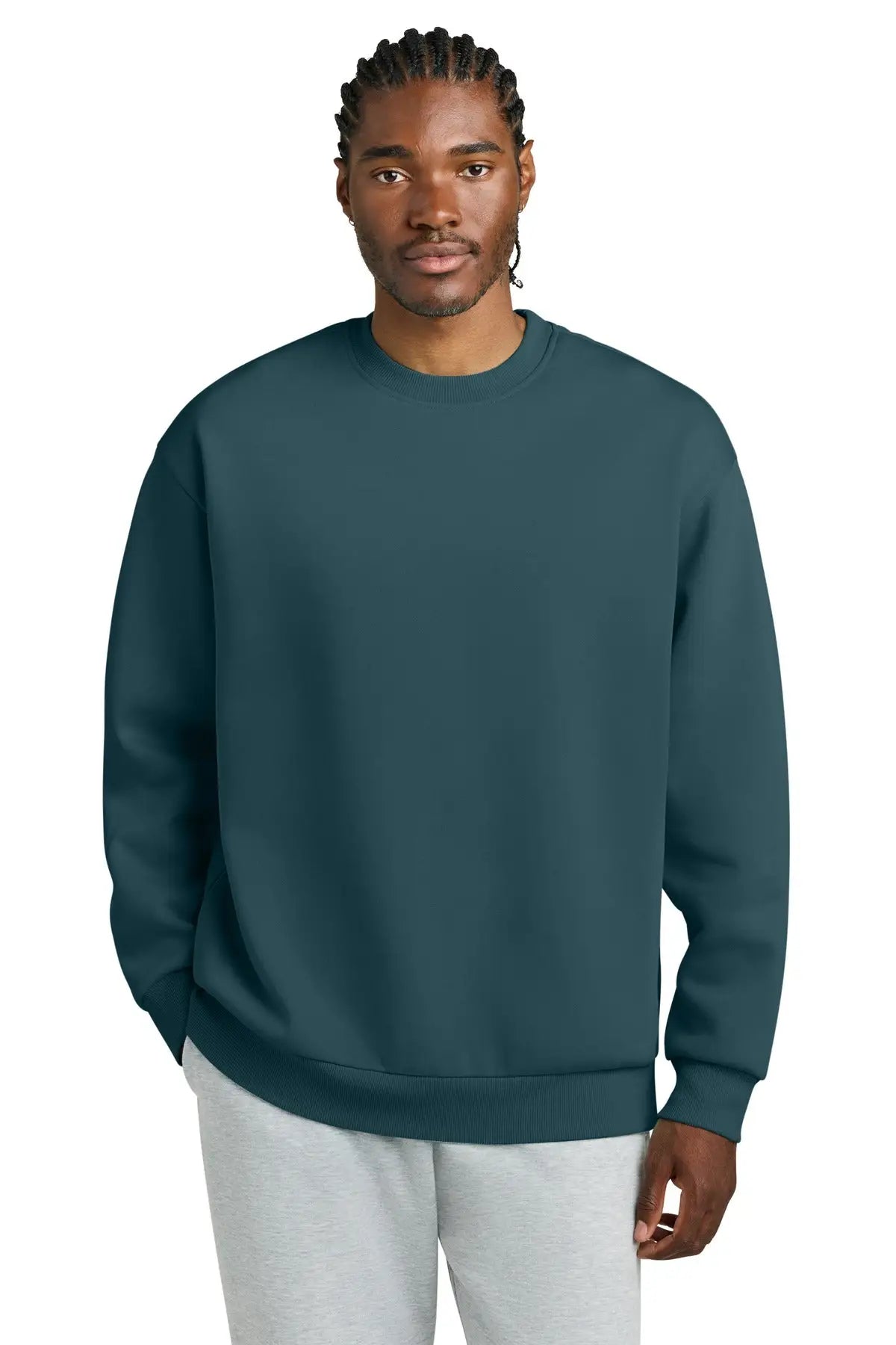 District Dt6154 V.i.t. Heavyweight Fleece Crew - Deep Cyan