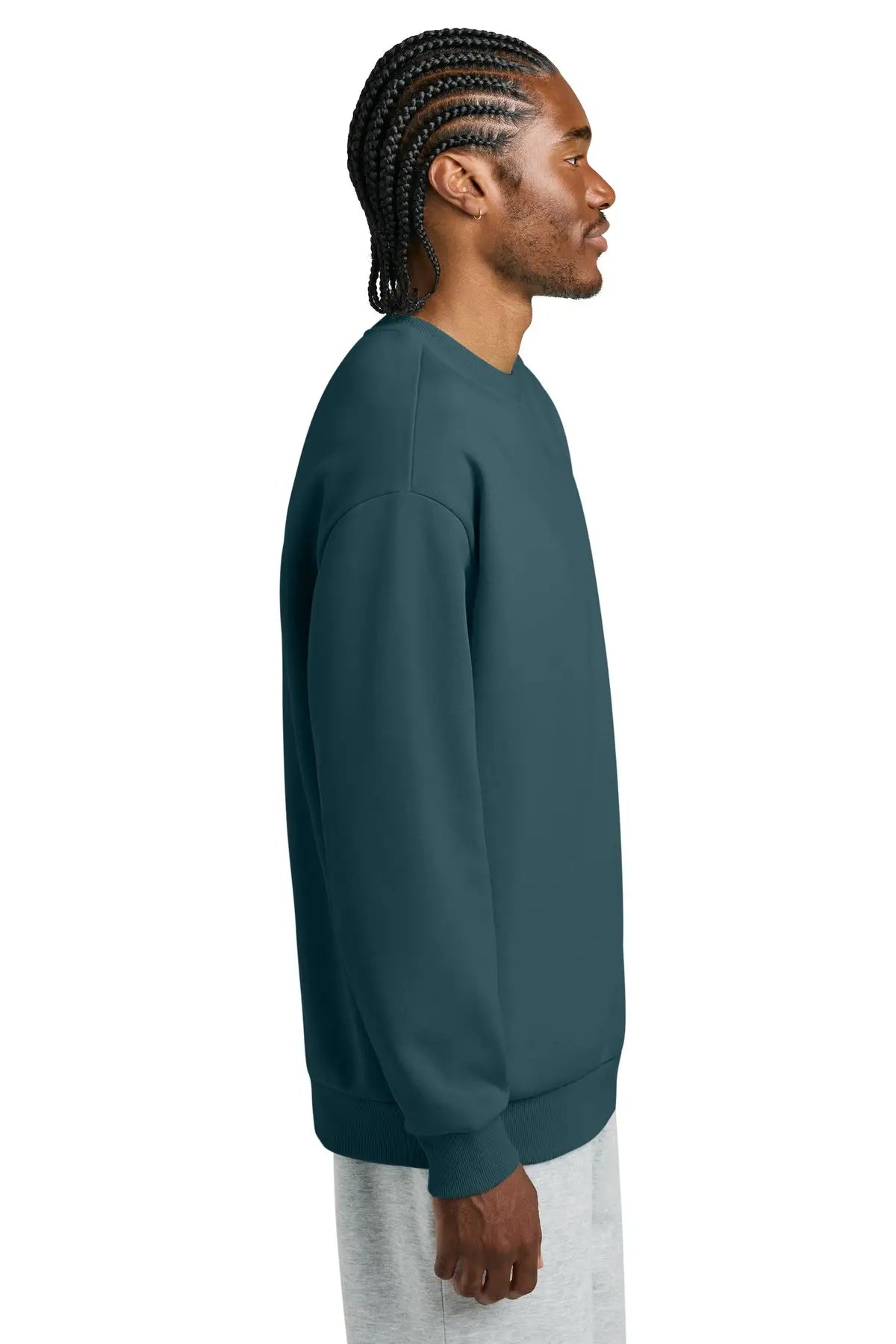 District Dt6154 V.i.t. Heavyweight Fleece Crew - Deep Cyan