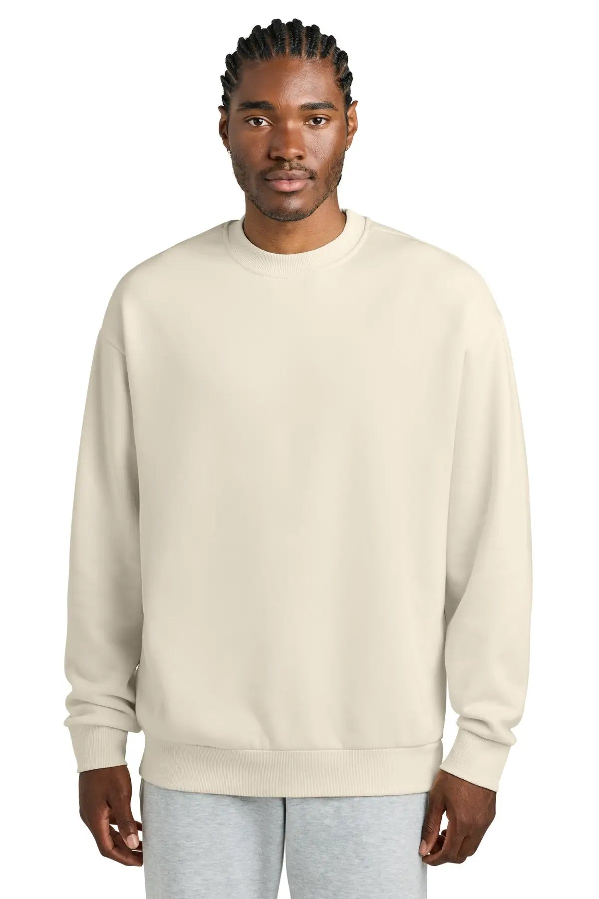District Dt6154 V.i.t. Heavyweight Fleece Crew - Griege