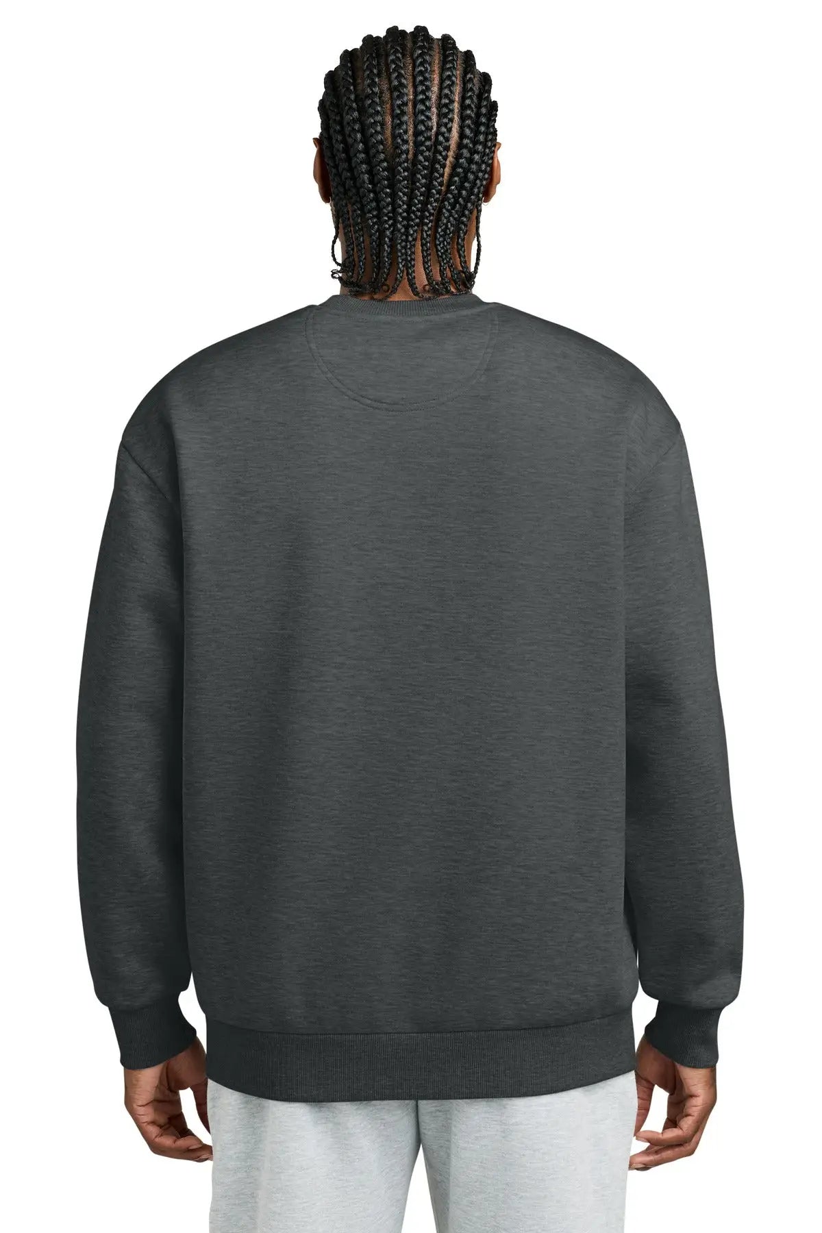 District Dt6154 V.i.t. Heavyweight Fleece Crew - Heathered Charcoal
